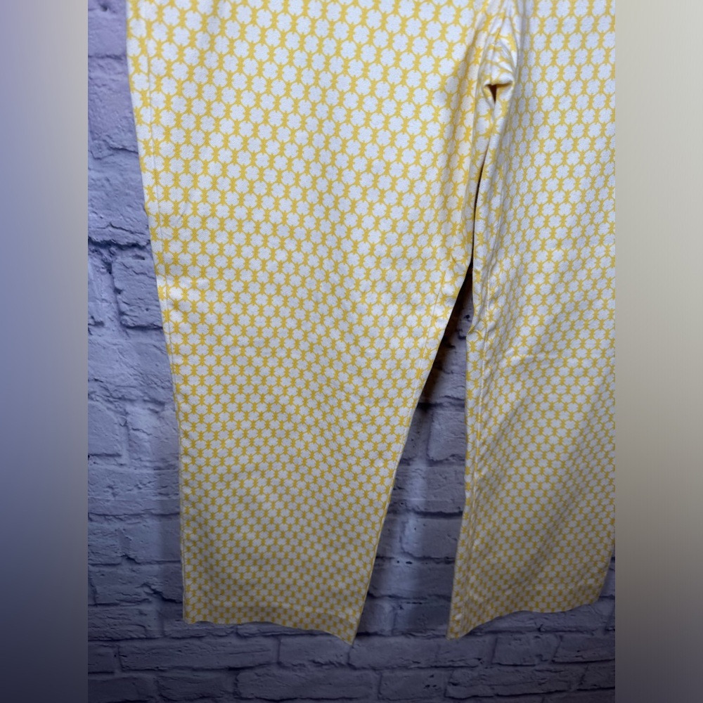 J. Crew Yellow White City Fit Stretch Cropped Pant Womens‎ size 6 - Picture 3 of 12